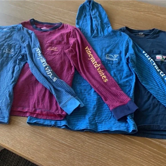 Bundle of 4 vineyard vines long sleeved shirts boys medium - Picture 1 of 7